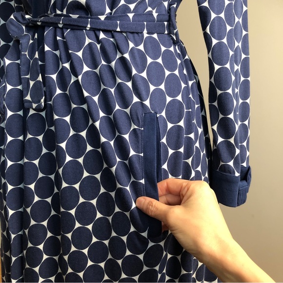 Kate Spade Blue Polka Dot Cotton Tie Front Robe size S - Picture 11 of 15